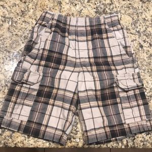 Boys Plaid Cargo Shorts